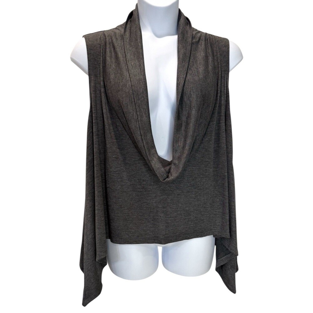 Cato Woman Plus Size Top 26/28W 4X Gray Scoop Cowl Neck Shirt Blouse NWT